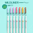 Ручка-маркер Zebra Mildliner WKT7, цветные маркеры с двойным пером, флуоресцентные маркеры, школьные принадлежности, канцелярские принадлежности, 1 шт.