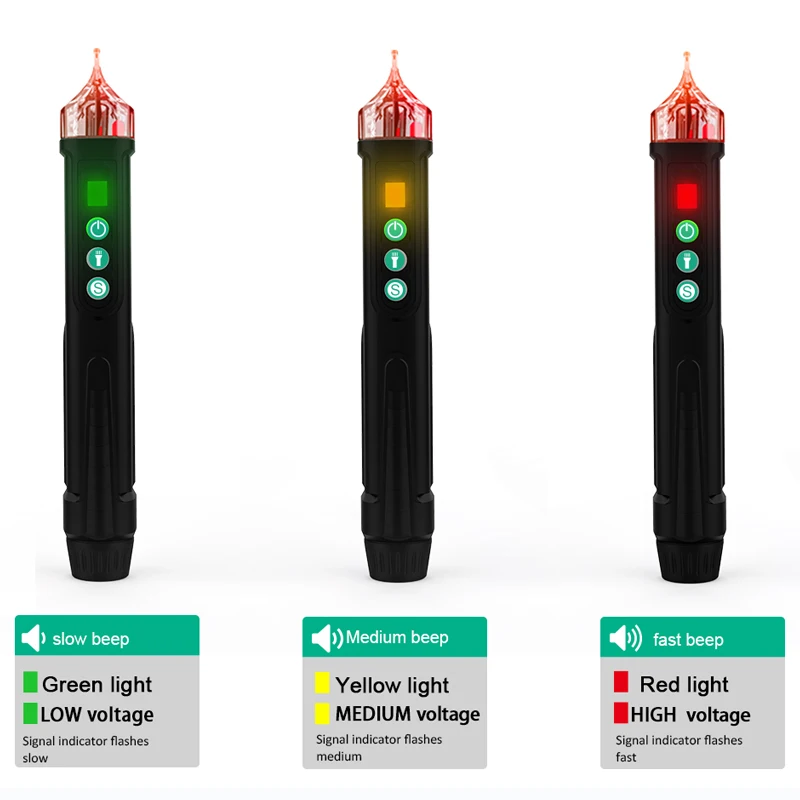 Электрический испытательный карандаш с ЖК дисплеем 12 1000 В детекторы напряжения
