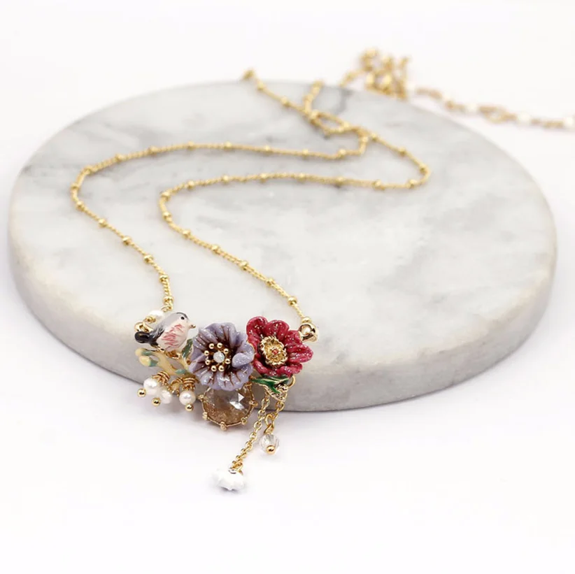 Сочный виноград ручная роспись Эмаль Глазурь ожерелье ювелирные изделия зимний