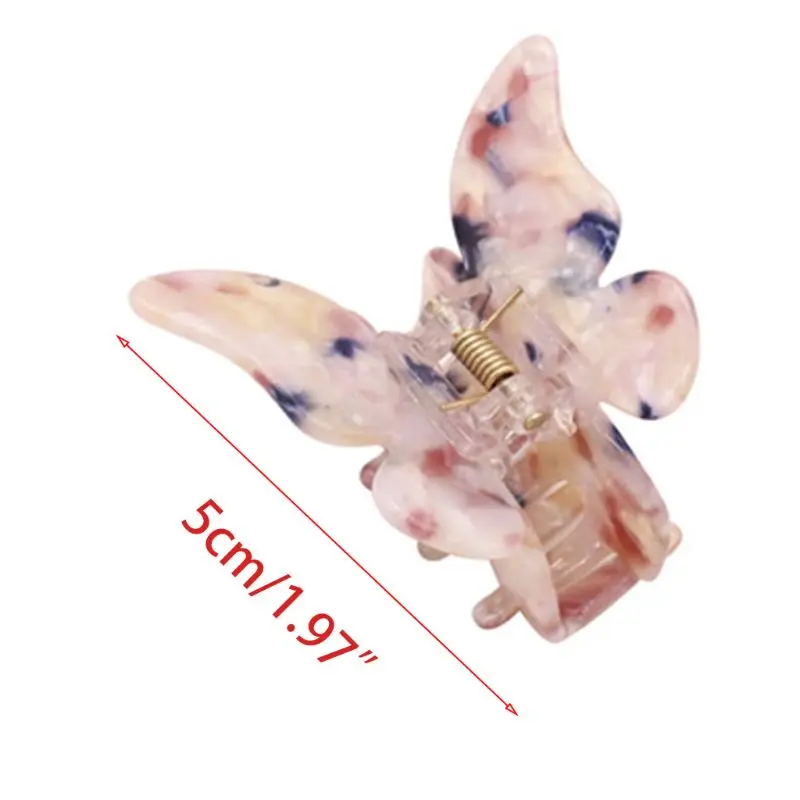 

2021 Acetate Resin Hair Claw Sweet Fairy Butterfly Hairpin Clip Gradient Tie-Dye Colored Styling Tools Barrettes for Women Girls