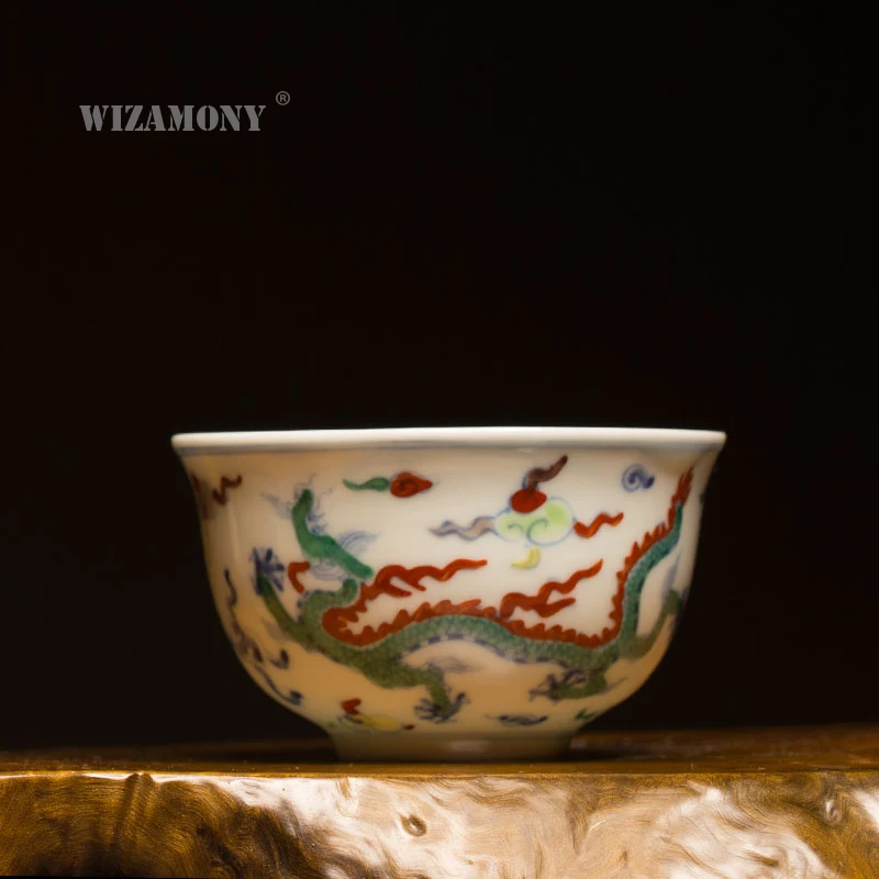 WIZAMONY jingdezhen Drinkware 55ML Chinese Handpainted Porcelain Gaiwan ChinaTeacups Bowl Tea Pot Celadon Teacup | Дом и сад