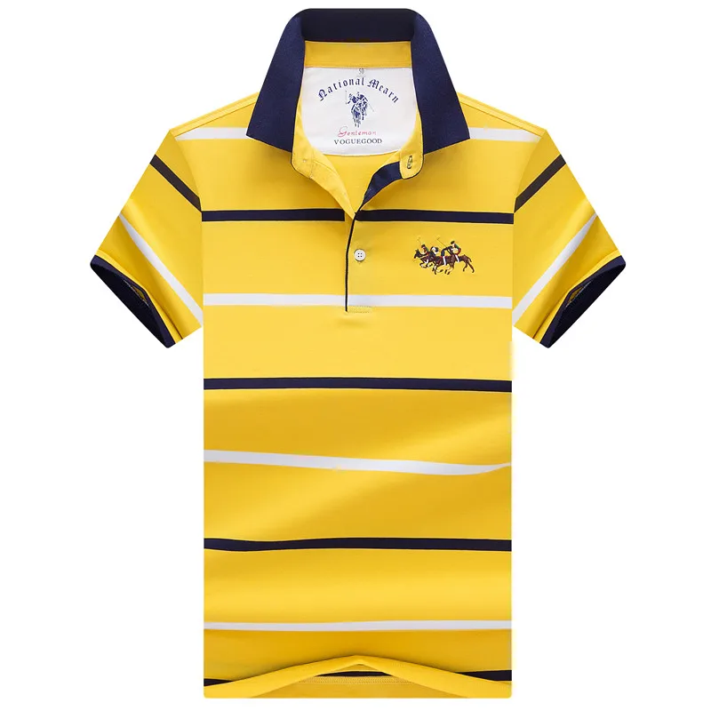 Мужская стильная футболка поло с длинным рукавом Классическая полосатая