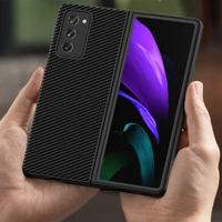 zfold2 carbon fiber texture leather case for samsung galaxy z fold 2 fold2 cover case business fashion split style sm f9160