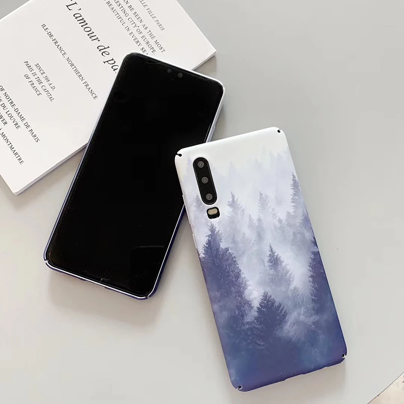 Лес в тумане Твердые чехлы из PC для huawei P20 P30lite Mate20 Pro P10Plus смартфона Honor 8X9X9 10Lite V20 20 Nova 3 3i 4 5 5i Y9 чехлы