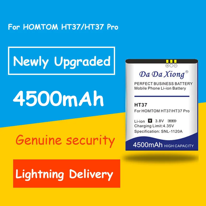 

High Capacity 4500mAh For HOMTOM HT37 Pro Battery Accumulator AKKU Mobile Phone Batteria+Free Shipping