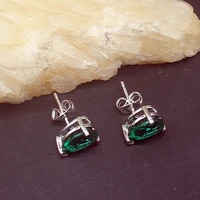 gemstonefactory big promotion unique 925 silver teardrop new green topaz charm women jewelry gifts stud earrings 20213790