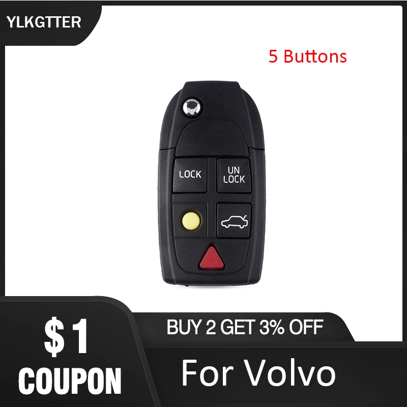 YLKGTTER 4/4 + 1 кнопка складной ключ оболочки для Volvo XC70 XC90 V50 V70 S60 S80 C30 Высокое качество