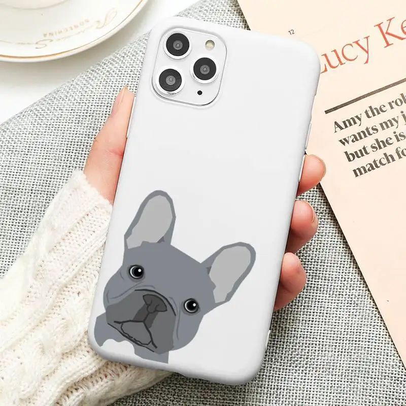 

Pug Dog cartoon French Bulldog Phone Case Candy Color for iPhone 11 12 mini pro XS MAX 8 7 6 6S Plus X 5S SE 2020 XR funda coque