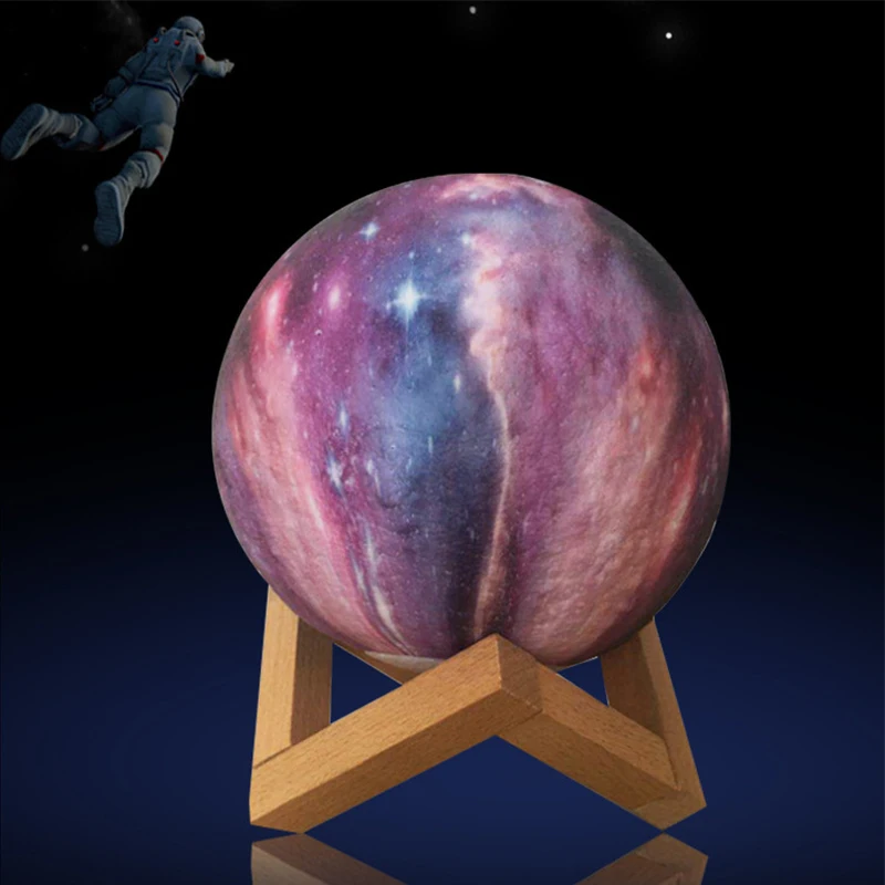

звездное небо 3D печать Лунная лампа креативный свет планеты s 7/16 цветов сенсорный пульт дистанционного управления Красочный ночник 10 см дет...