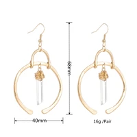 retro minimalist crystal earrings irregular drop earrings exaggerated cold wind fashion earring for women opening accessories