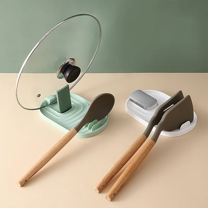 Wilona Kitchen Spatula Pot Cover Commodity Shelf Household Cooking Storage Rack Plastic Macaron Color Simple | Дом и сад
