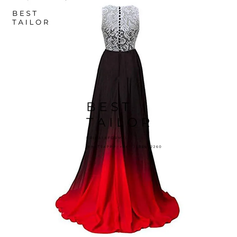 Градиентные платья для выпускного вечера кружевные шифоновые с глубоким