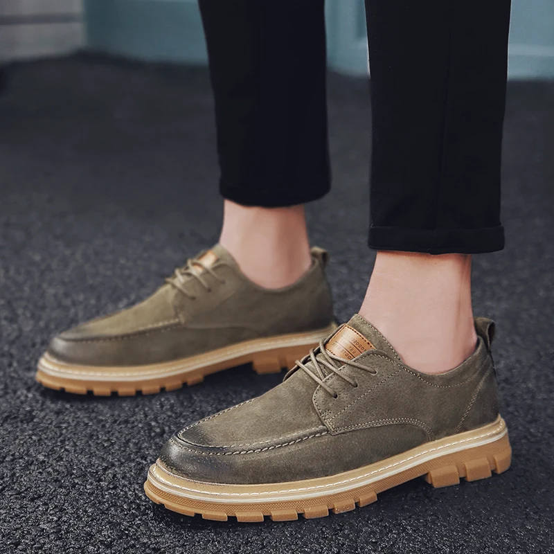 KATESEN/Новинка года; Осенняя мужская обувь; Мужская обувь Martens; повседневная обувь с перфорацией типа «броги»; Мужская обувь из натуральной кожи; повседневная обувь в деловом стиле