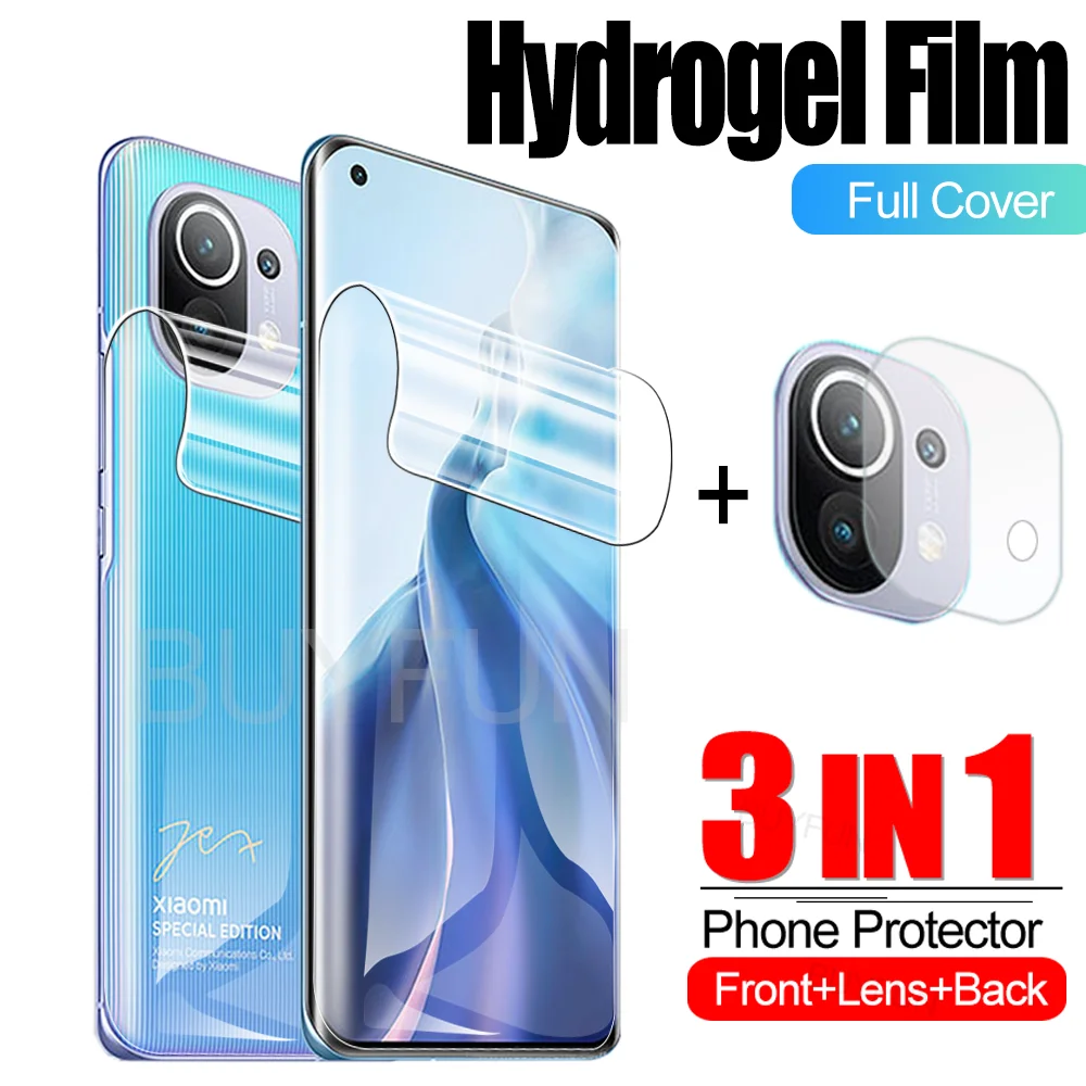 

3in1 Hydrogel Film not Glass For Xiaomi MI 11 Screen Protection on for Xiaomi Xiaomy MI 11 6.81'' Safety Film