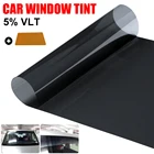 Черная пленка для окон автомобиля 20x150 см, защита от солнца, защита от УФ-излучения, тонировка лобового стекла, 5%, Солнцезащитная наклейка, тонировка для окон автомобиля, дома