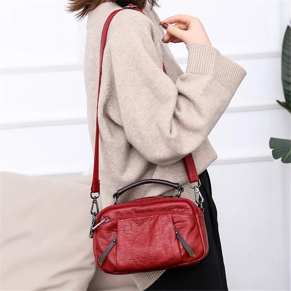 

New Handbag Women Soft Leather Handbags Fashion Shoulder CrossBody Bags Designer Ladies Messenger Bag Women Top-handle Bags Sac