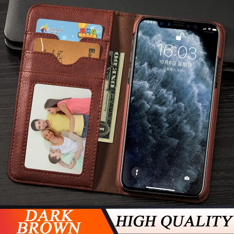 Dark Brown Musubo Роскошный чехол для телефона для iPhone 11 Pro Max Флип кожаный чехол s Чехол для iPhone 11 Xs Max XR X 8 7 Plus 6 Fundas кошелек Coque - Цвет: Dark Brown