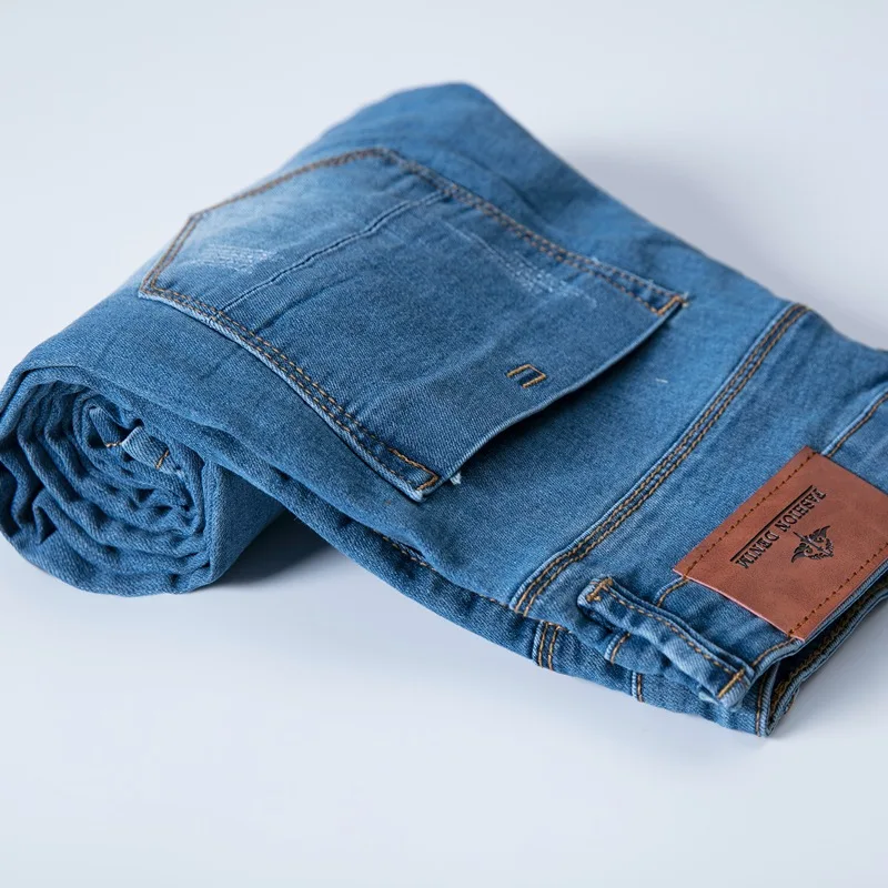 2020 New Jeans Men Fashion Casual High Quality Embroidery Straight Leg Thin Sofeten Stretching Cotton Big SIZE 28-38 | Мужская одежда