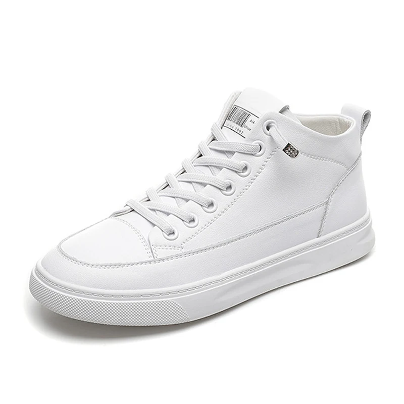 Genuine Leather Women Sneakers Autumn High Top Slip on Vulcanized Shoes Fashion Ladies Sports Casual White Platform Shoe Cowhide