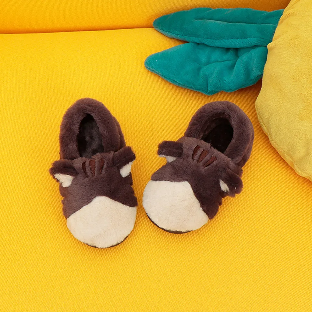 Тапочки для маленьких мальчиков и девочек Детская обувь детей Теплые домашние