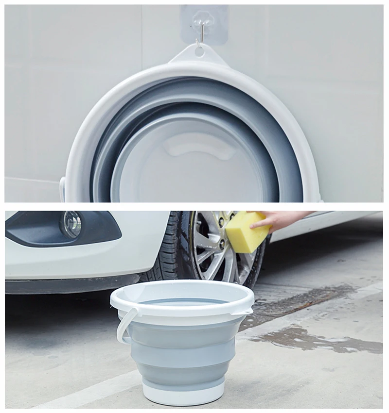 Большая складная силиконовая швабра с ведром Складные ведра для мытья Авто кухни