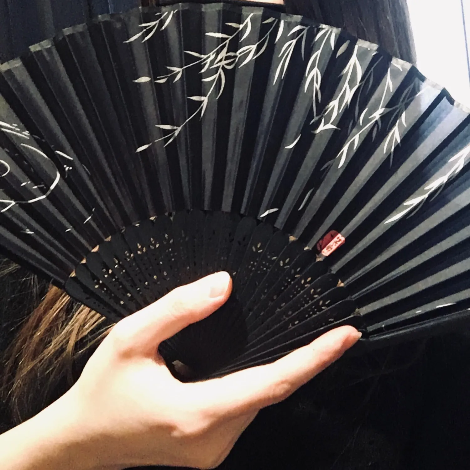 Chinese Japanese Folding Fan Wooden Shank Classical Dance Fan  High Quality Tassel  Elegent Female Fan Martial Arts Style Gifts
