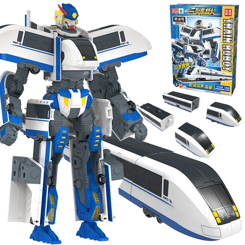 2 в 1 Китай высокоскоростная железная дорога супер поезд робот трансформация