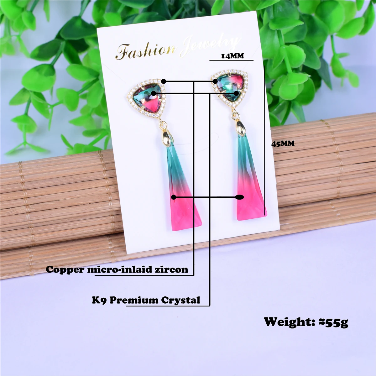 Женские длинные серьги-подвески с градиентом современные ювелирные изделия из