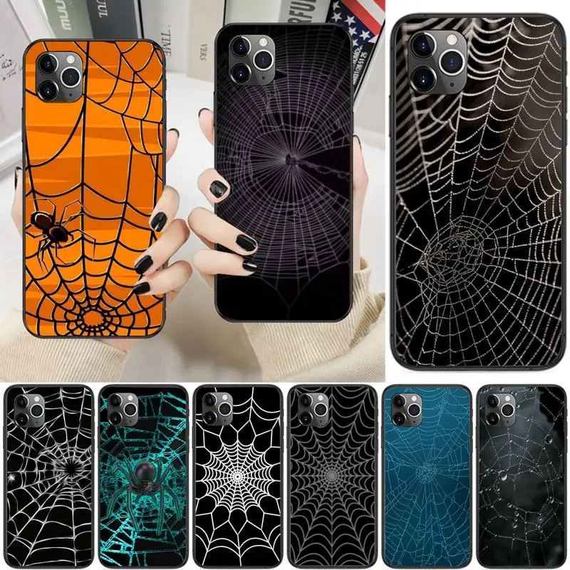 

Spider Web Phone Case For iPhone 13 12 11 Pro Max 11 XR XS Max X 8 7 6 5 SE 2020 Fundas Cover