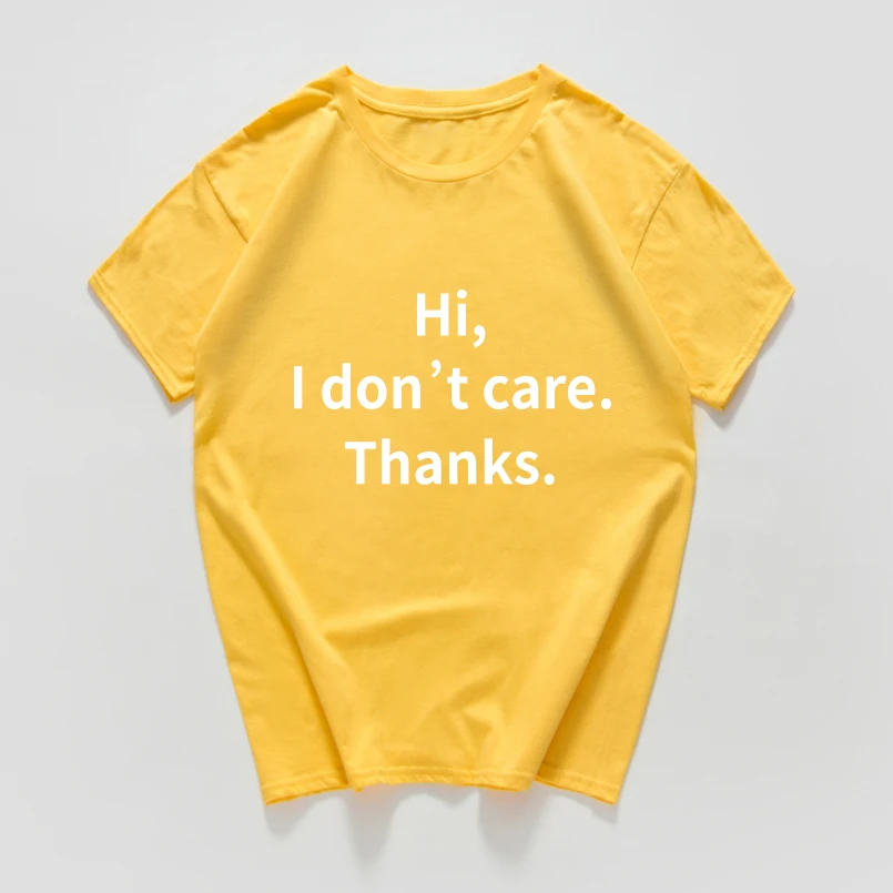 

I Don't Care Printing T-shirt Women Casual Tees Funny O-neck Tops Girls Summer Short Sleeve Tops Hip Hop Tees