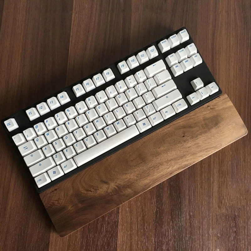 

Walnut Wooden Mechanical Keyboard Wrist Rest Ergonomic Wrist Pad 61 87 104 Keys