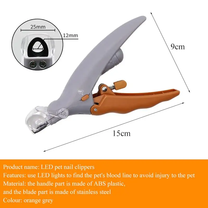 

Professional Pet Nail Clipper Scissors Pet Dog Cat Nail Toe Claw Clippers Scissor LED Light Nail Trimmer For Animals Pet Supplie