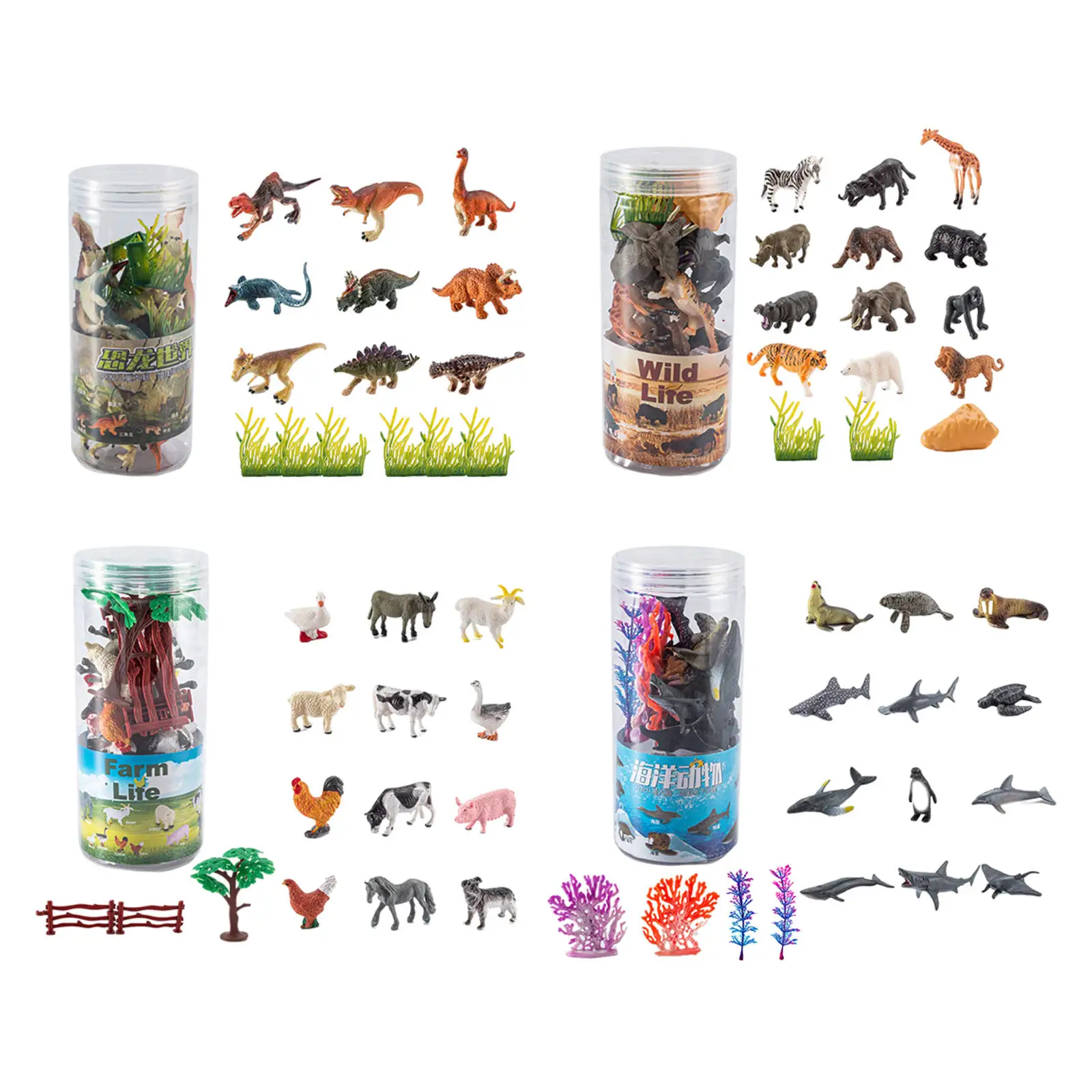 

Assorted Animal Figurines Set Animal World Miniature Kit for Ages 3-8