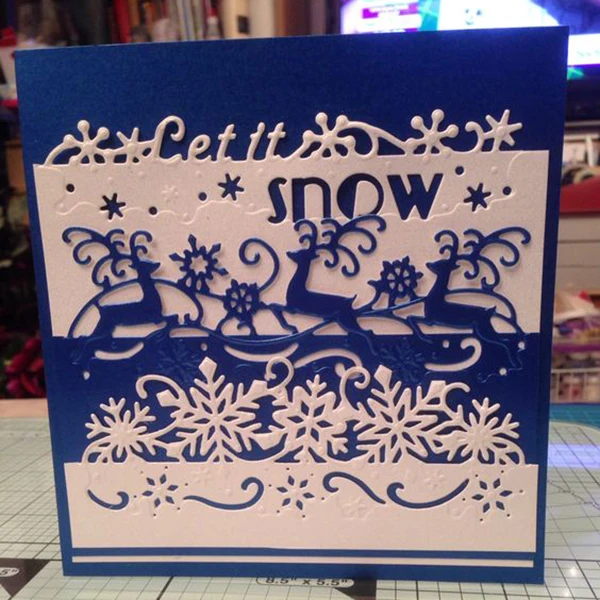 Пусть это снежинки граница рождественские металлические штампы трафарет для DIY