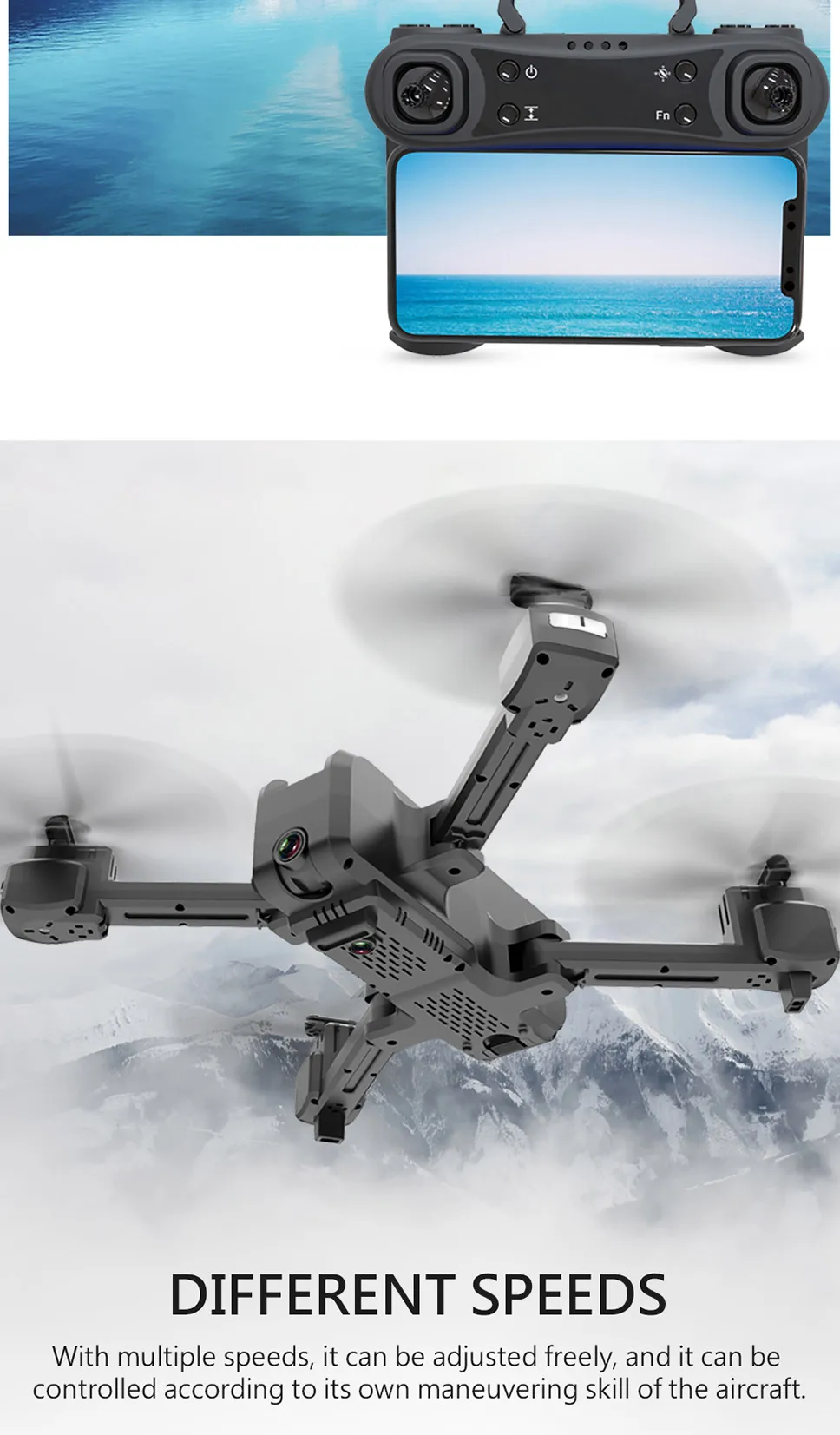 Дрон KF607 wifi FPV RC Drone 4K Камера Ультра HD Двойная камера Дрон Безголовый режим одно касание посадочный Квадрокоптер Дрон с камерой квадрокоптер с камерой вертолет квадракоптер аккумулятор квадрокоптер