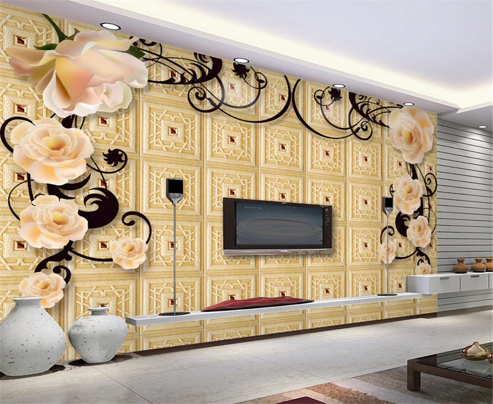 beibehang Large custom wallpapers high - end European style simple living room TV sofa wall decoration painting | Обустройство дома