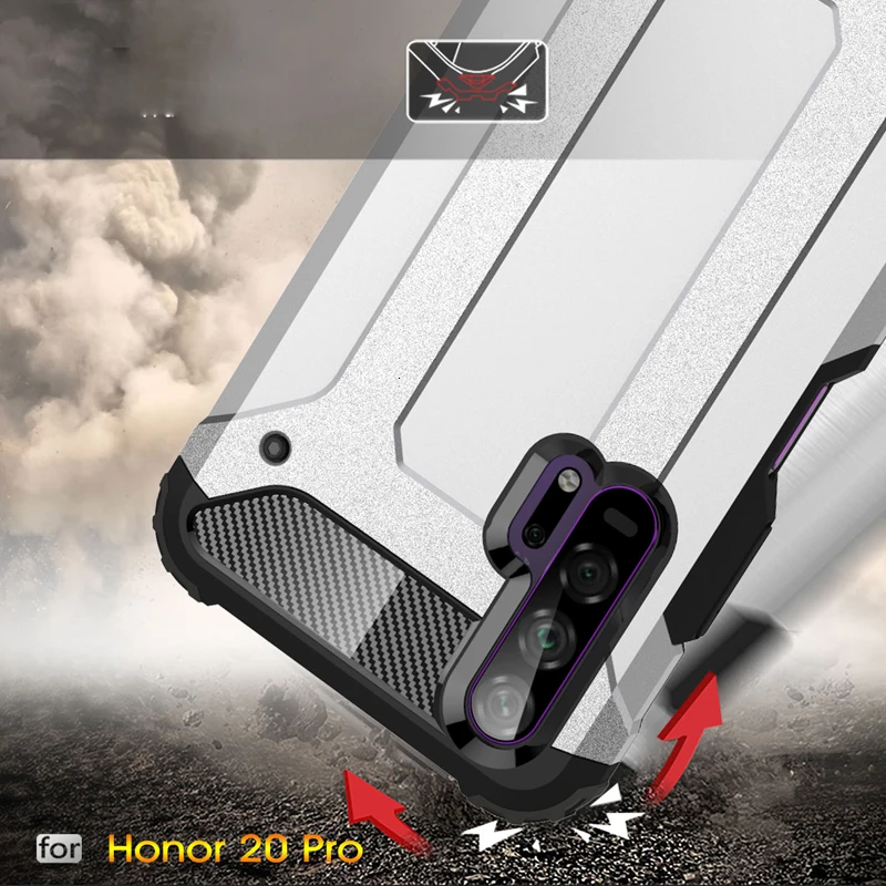 

50 Pieces Armor Case For Huawei Honor 20 Pro 20S 20i V20 10i 10 Lite V10 9X 9i 9 V9 Note 10 Shockproof Hybrid Dual Layer Cover