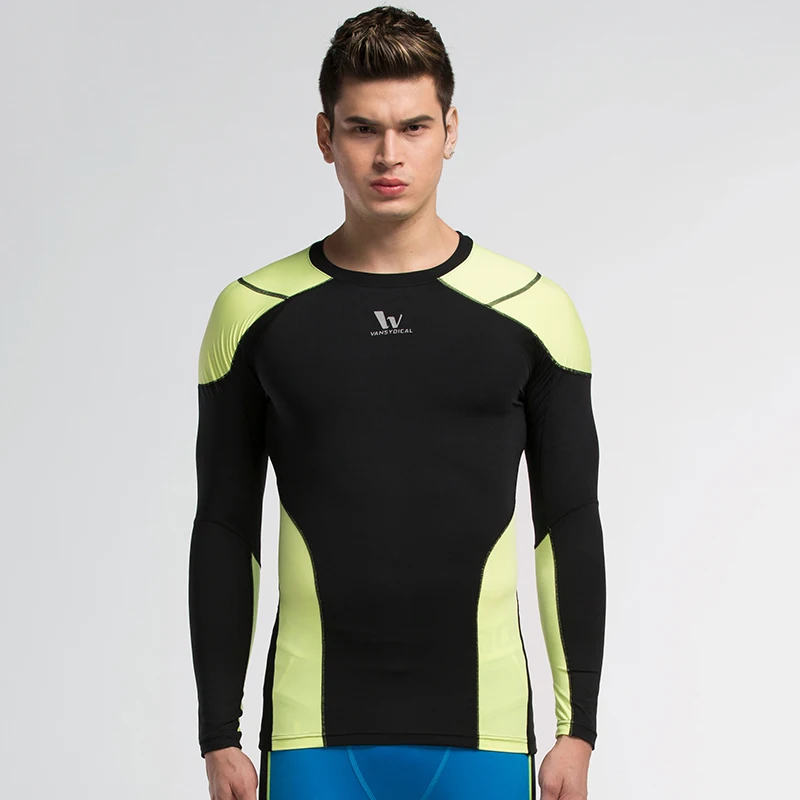Мужская спортивная компрессионная рубашка колготки базовый слой фитнес