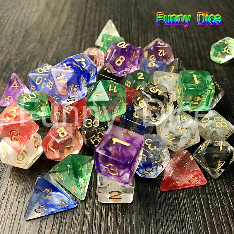 Многогранная Туманность 7 шт./компл. для D & d игра и сумка rpg в кости набор
