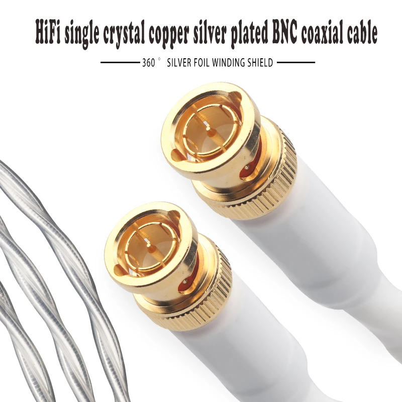 Xangsane HD digital hifi dedicated audio BNC coaxial cable single crystal copper silver plated signal |