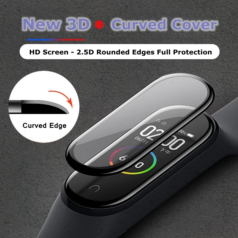 

3D Screen Protector for Xiaomi mi band 4 5 6 film strap Mi band Smart Watch Miband Full Soft Protective Glass xiomi miband4 Film