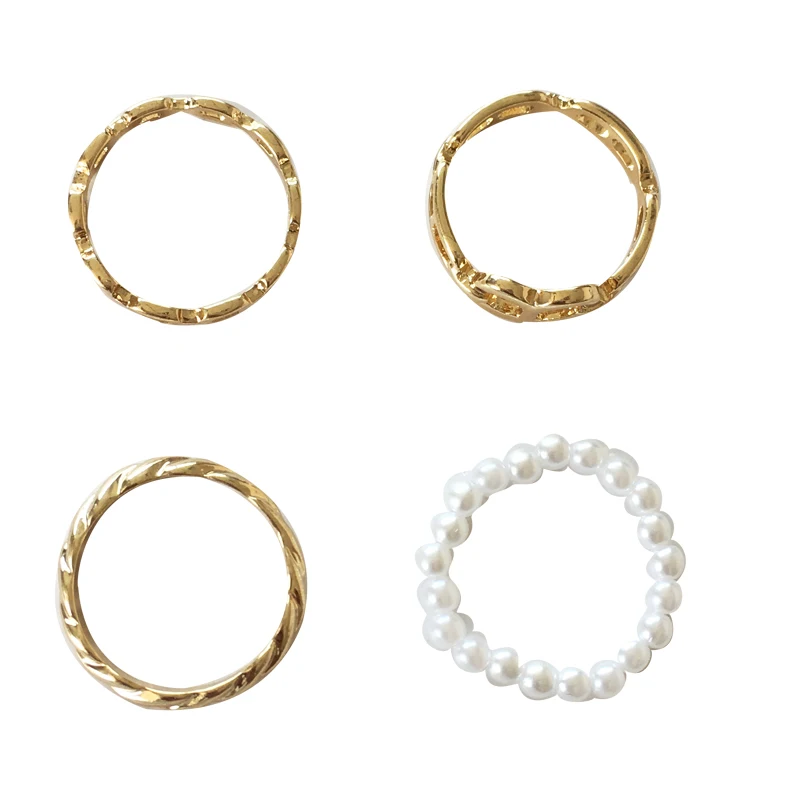 

Bilandi Modern Jewelry Metal And Beads Ring Popular Design Hot Selling Contracted Ring For Girl Lady Gifts