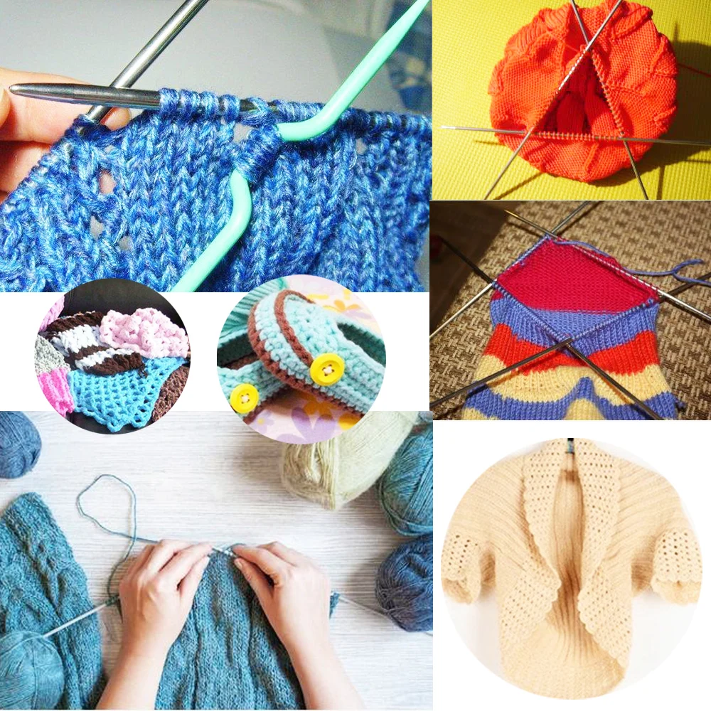 5 шт./компл. двойные заостренные спицы из нержавеющей стали свитер вязание