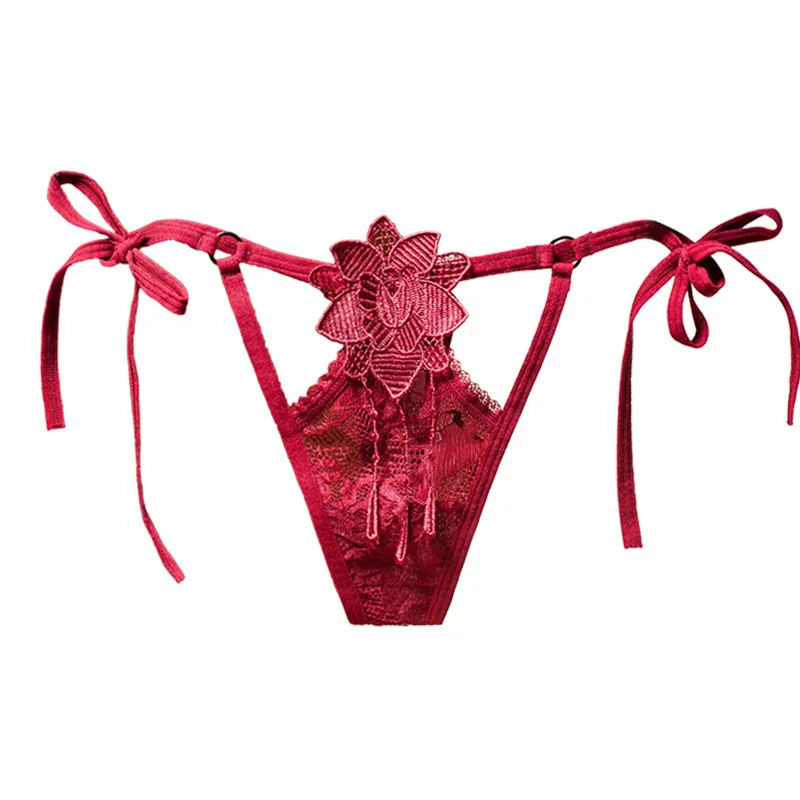 

Underwear Woman Tangas Sexy Large Size Thong Floral Embroidered Lace Panty Ladies Sexy Ultra-thin Thongs Hot Straps G-String