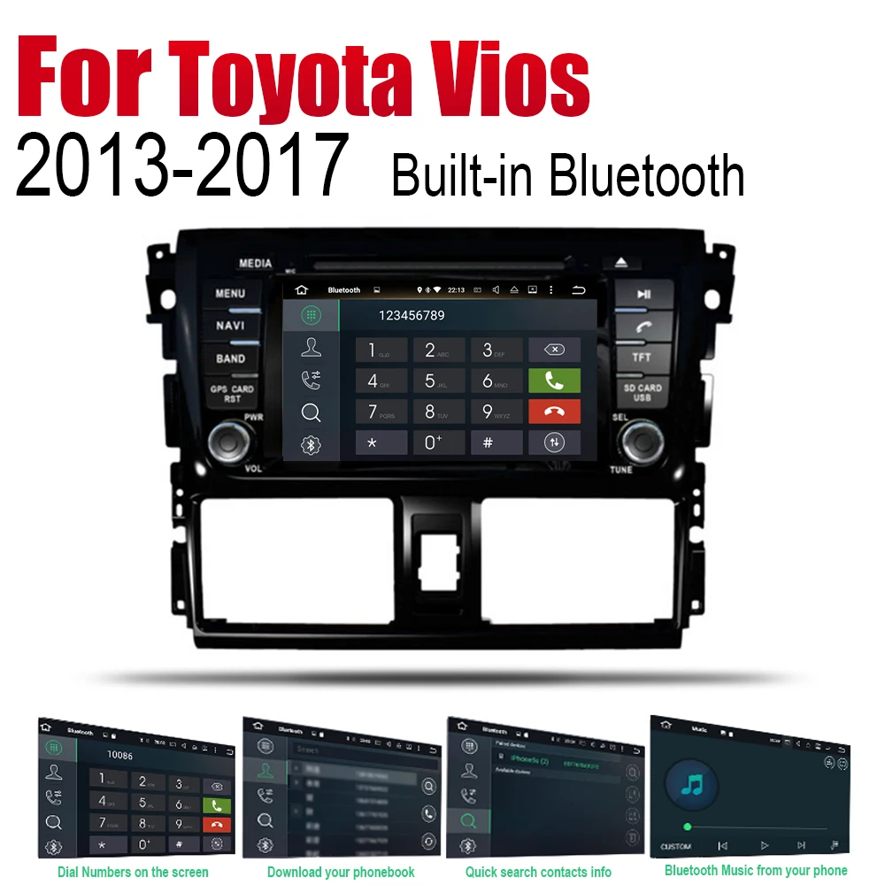 Автомагнитола ZaiXi 2 Din Android DVD для Toyota Vios 2013 ~ 2017 автомобильный мультимедийный плеер
