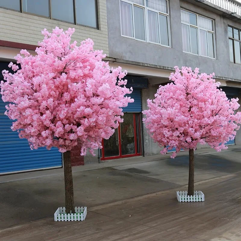 

Pink Theme Artificial Cherry Flowers Tree Simulation Fake Peach Wishing Trees For Home Decor Wedding Aisle Runner Decorations