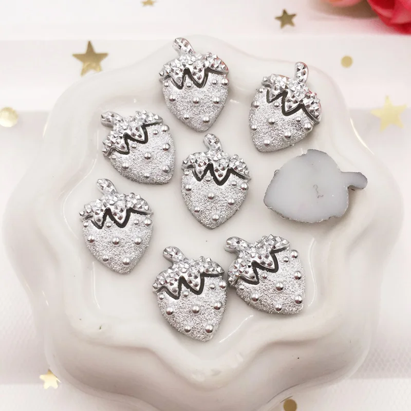 60 шт. Смола Милая Мини клубника плоская задняя горный хрусталь аппликации DIY