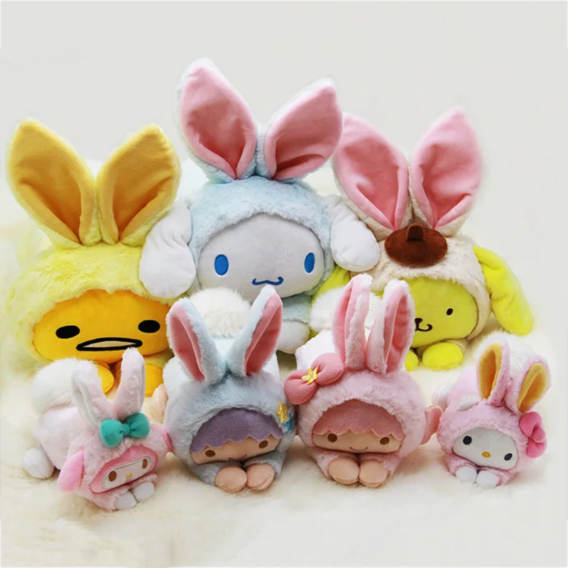 7 шт./компл. Sanrio плюшевые игрушки из мультфильмов кролик Кошка Peluche Brinquedos мягкие