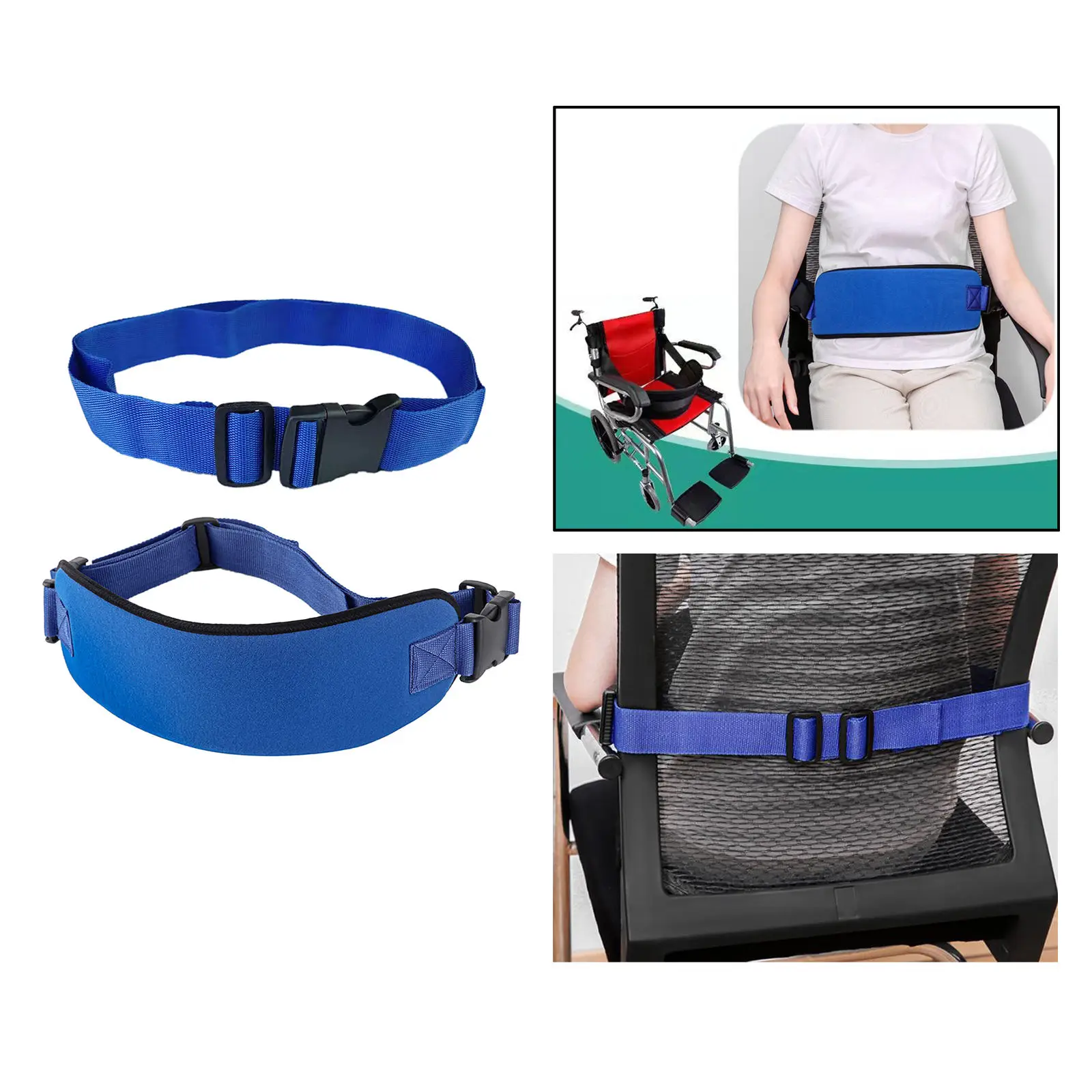 Wheelchair Seat Belt Protect Fixed Durable Quick Release Buckle Blue Constrained Bands for Patient Caring Adult Disabled Elderly |