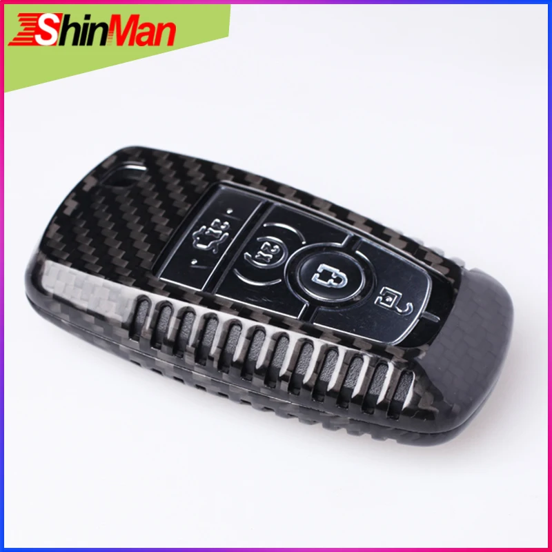 Классический черный автомобильный чехол для ключей ShinMan из углеродного волокна